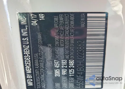 2017 Mercedes-Benz C 300 from USA, damaged, VIN 55SWF4JB0HU223862